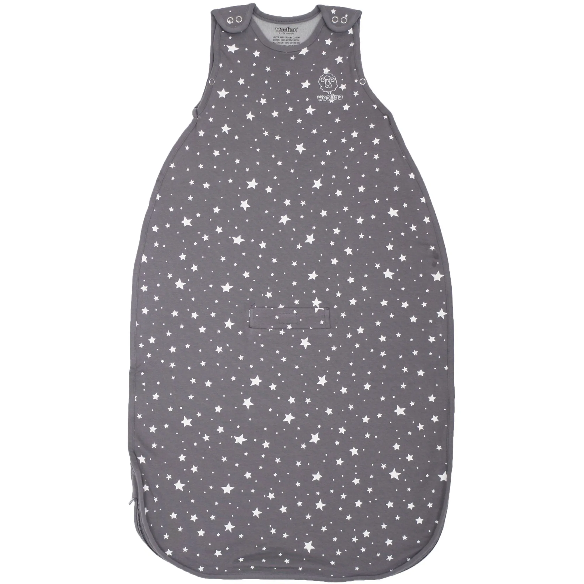 4 Season Ultimate Baby Sleep Bag, Merino Wool & Organic Cotton, 2 Months - 2 Years, Star Gray