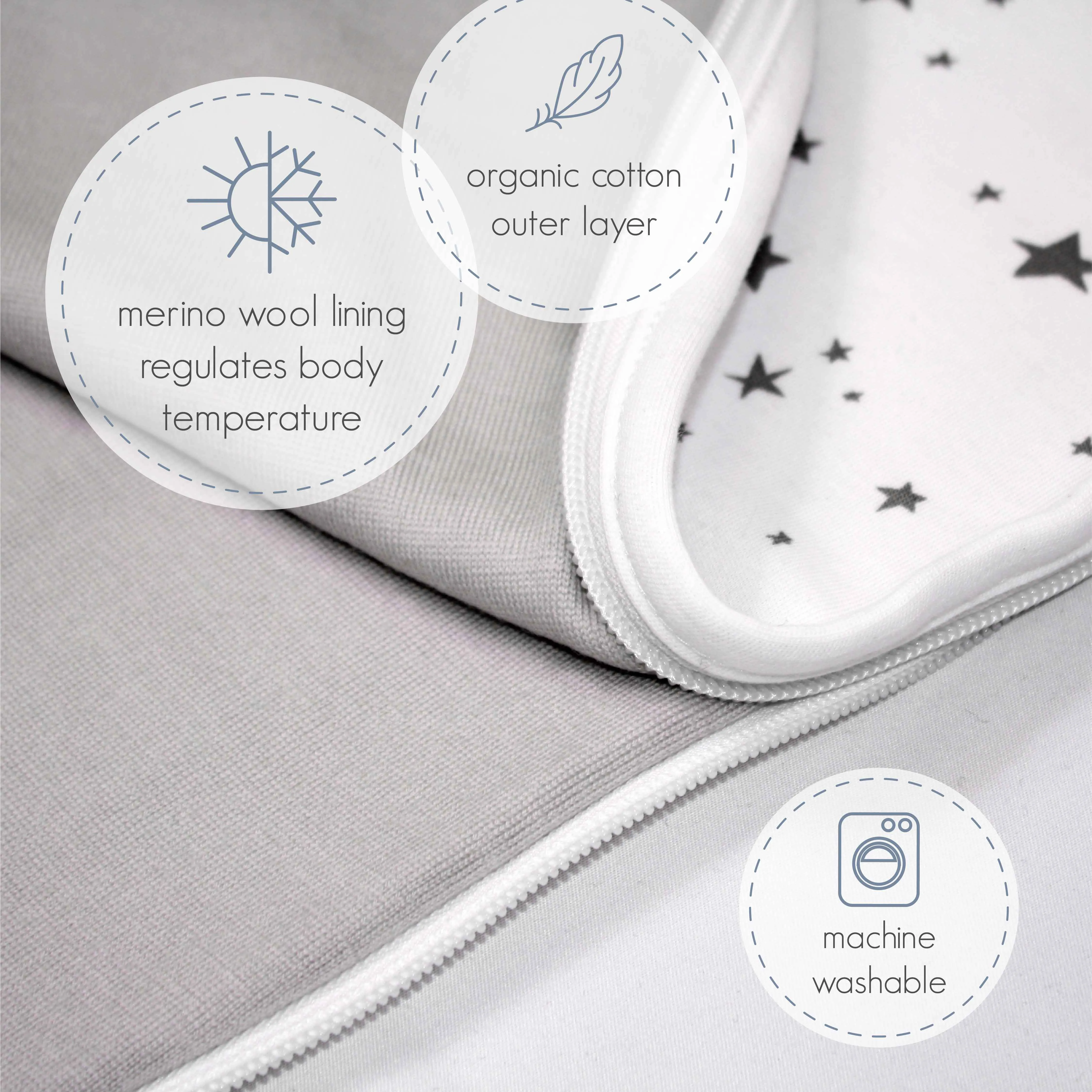4 Season Ultimate Baby Sleep Bag, Merino Wool & Organic Cotton, 2 Months - 2 Years, Strawberry