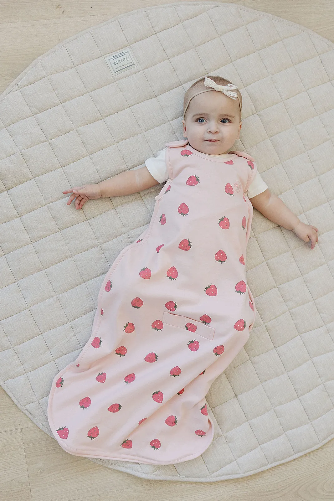4 Season Ultimate Baby Sleep Bag, Merino Wool & Organic Cotton, 2 Months - 2 Years, Strawberry