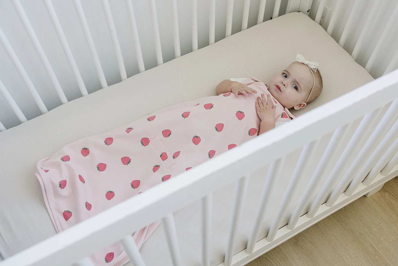4 Season Ultimate Baby Sleep Bag, Merino Wool & Organic Cotton, 2 Months - 2 Years, Strawberry