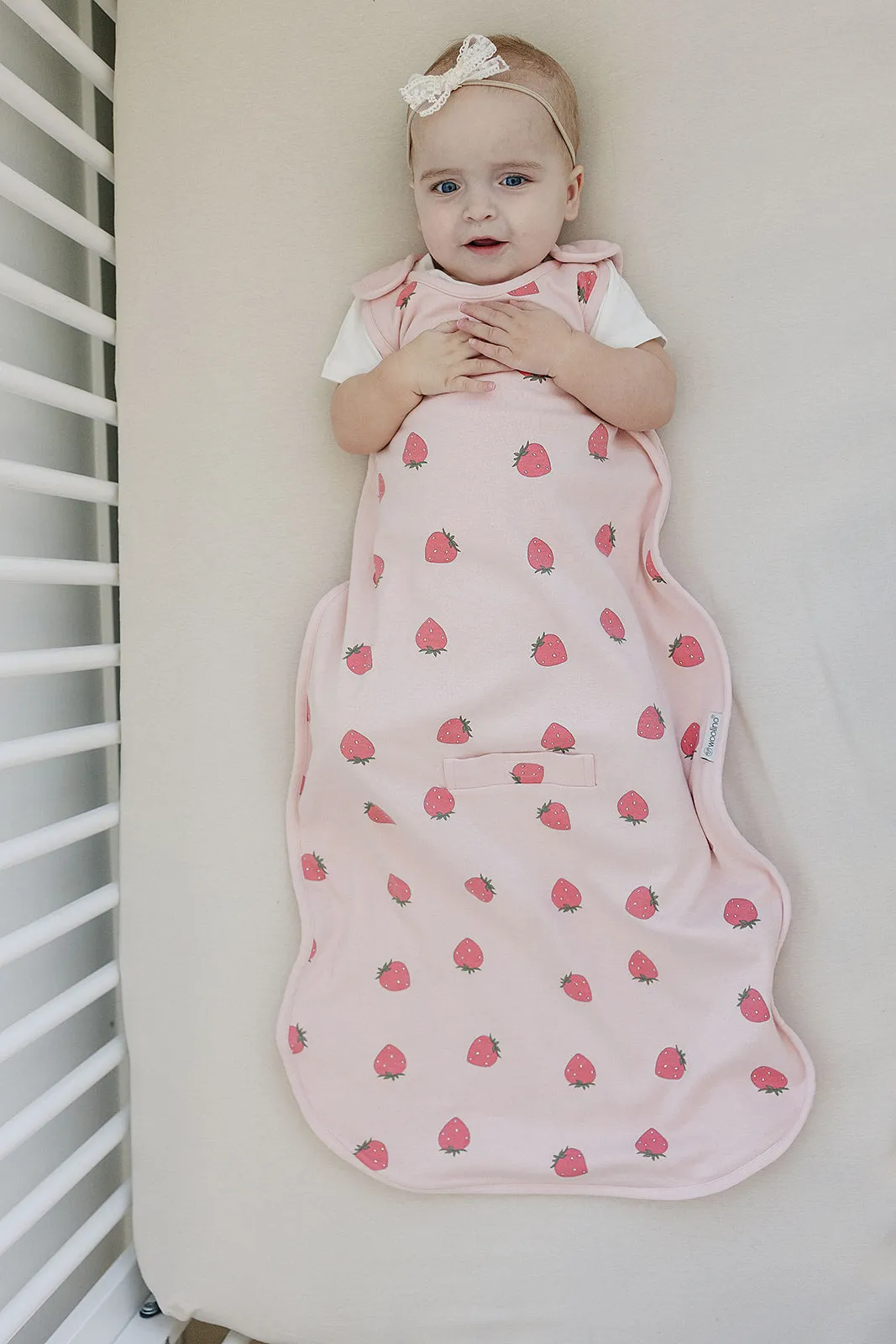4 Season Ultimate Baby Sleep Bag, Merino Wool & Organic Cotton, 2 Months - 2 Years, Strawberry