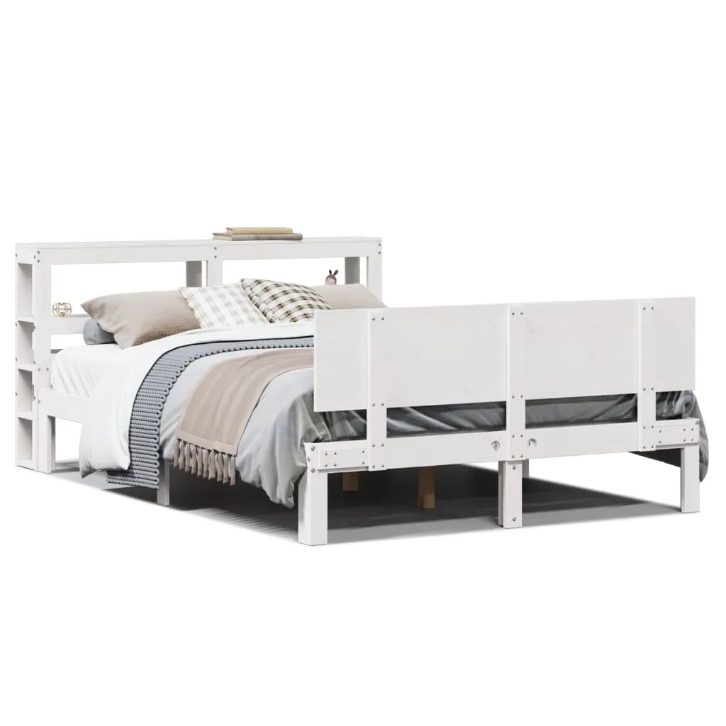 Bed Frame with Headboard without Mattress White 160x200 cm