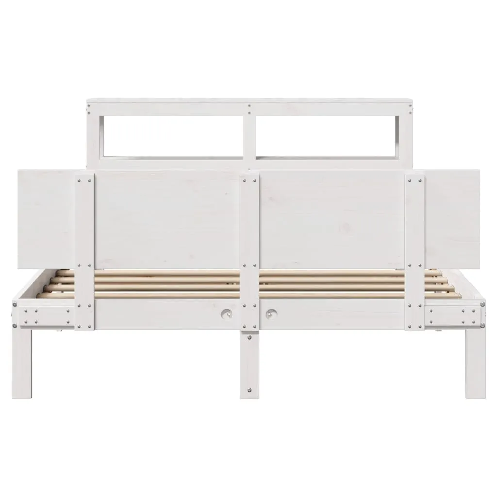 Bed Frame with Headboard without Mattress White 160x200 cm