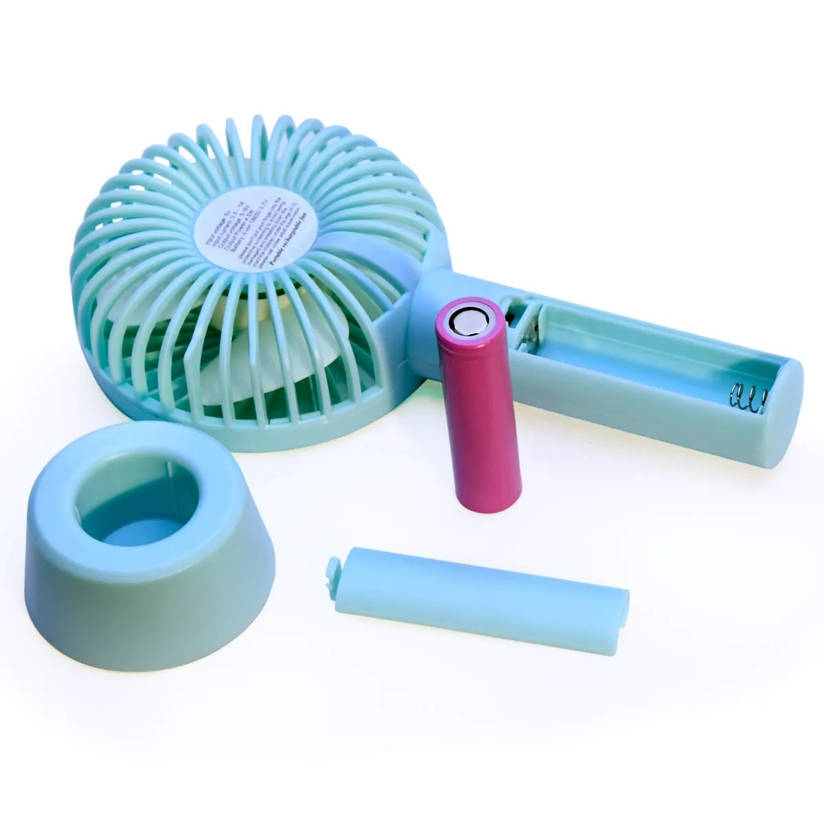 Mini Handheld Portable Fan USB Rechargeable Built-in Battery Operated Summer Cooling Desktop Fan with Standing Holder Handy Base for Home Office Outdoor Travel