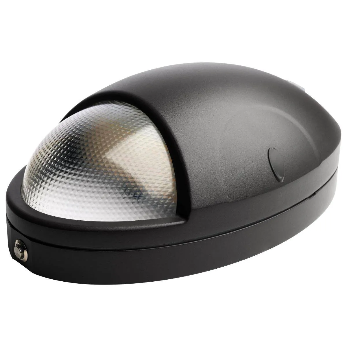 Oval Small Emergency Wall Pack; LED; CCT Selectable; Photocell; Black Finish