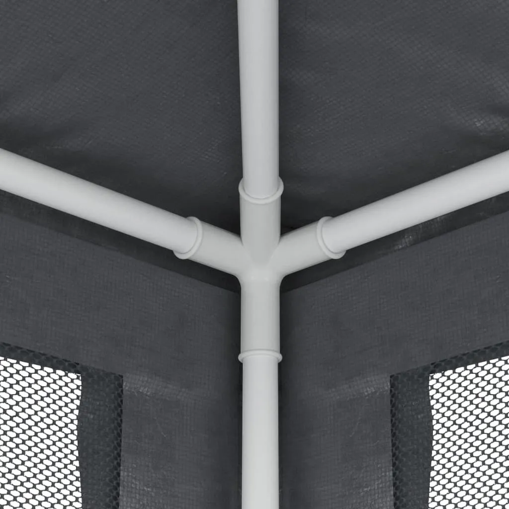 Party Tent with 8 Mesh Sidewalls Anthracite 9x4 m HDPE