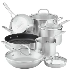 Stainless Steel 3-Ply Base 10-Piece Cookware Set